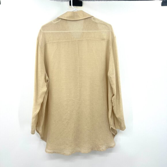 Henri Bendel Spa 100% Silk Ivory Button Front Shirt Women's Small - Picture 4 of 4